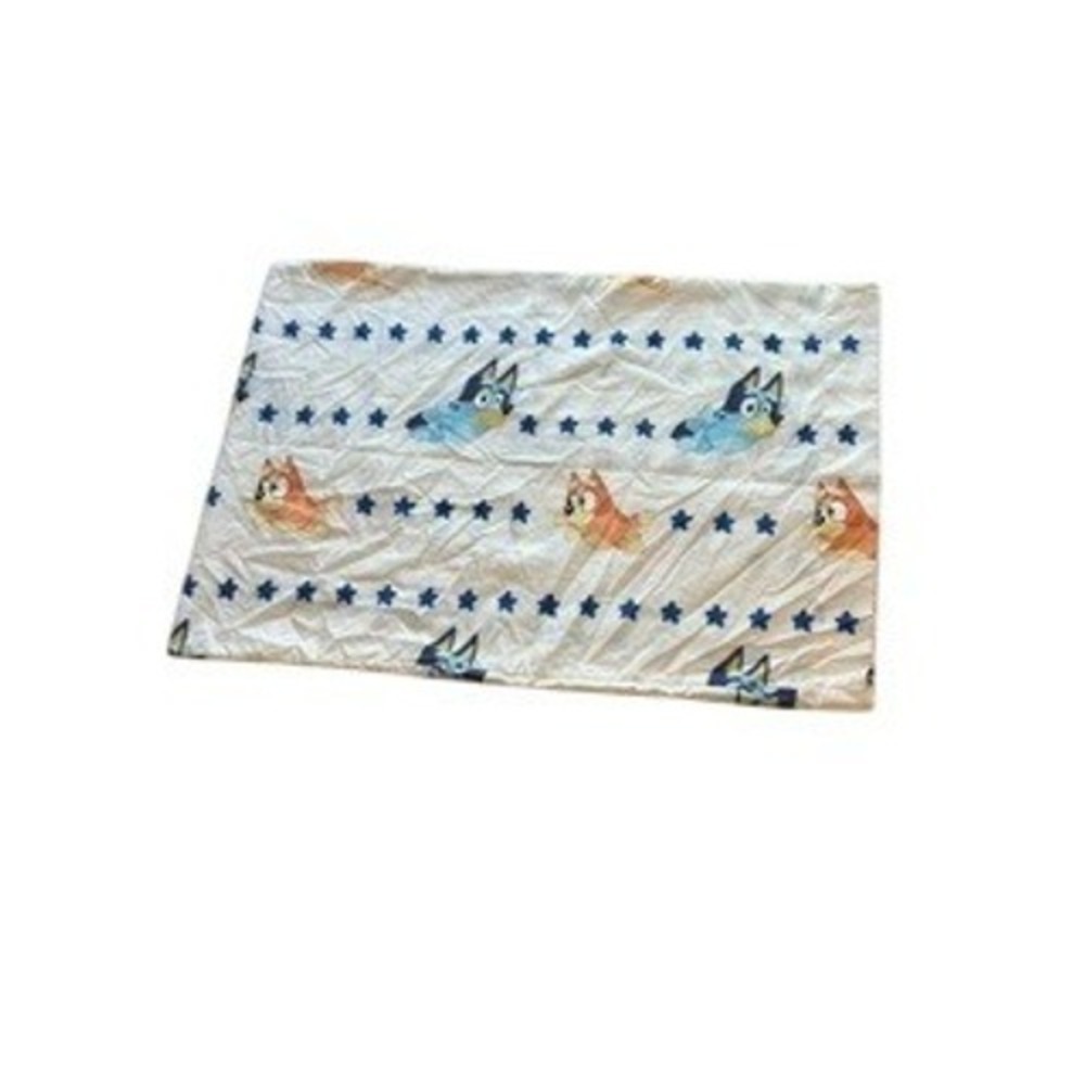 Bluey and‎ Bingo Kids Pillowcase Blue Stars White Standard Bedding Heeler Pups